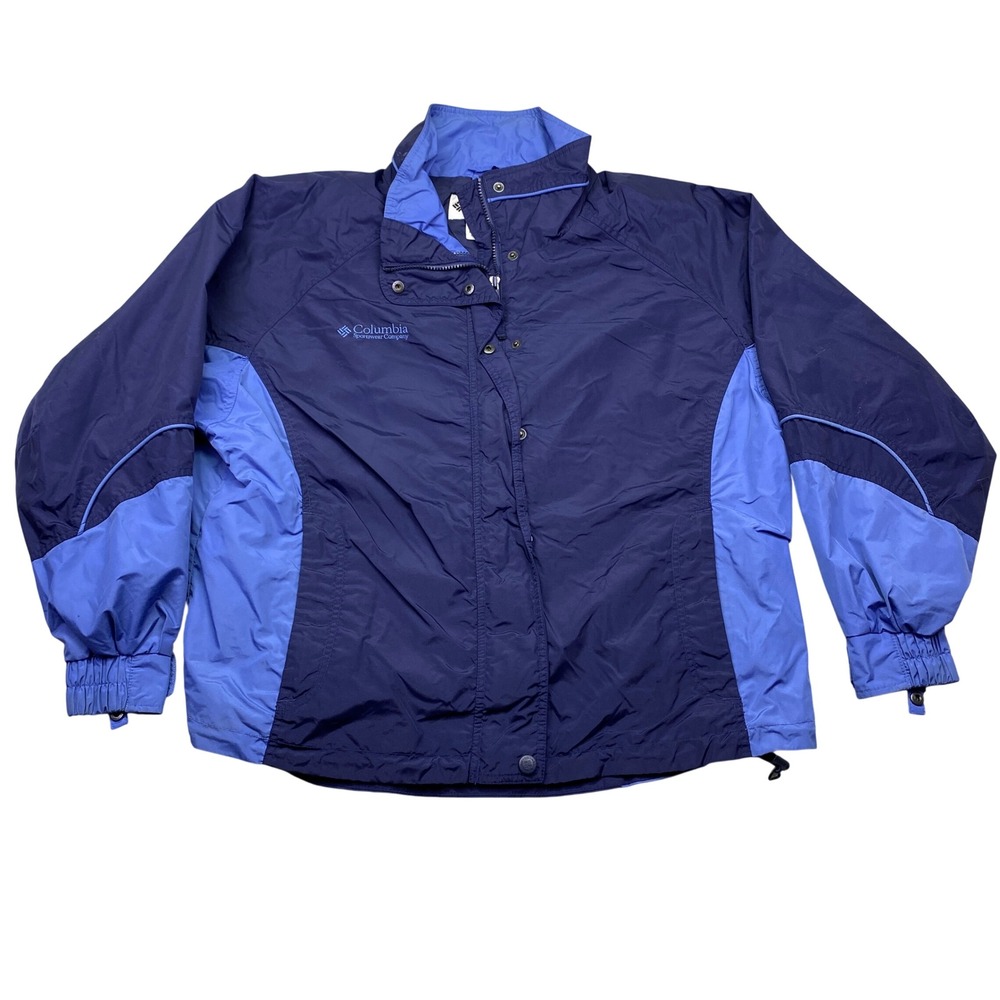 Columbia Bugaboo Jacket Women's XL Navy Blue Light Blue Hooded Outdoor‎